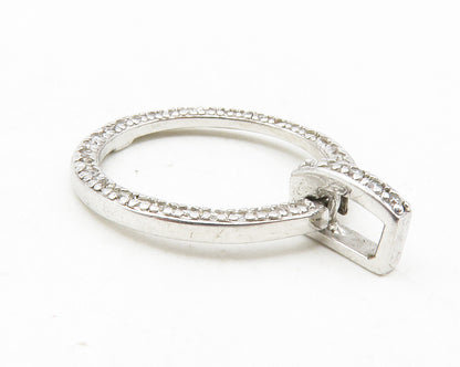ROSS SIMON 925 Sterling Silver  Genuine Diamonds Open Circle Pendant  PT9739