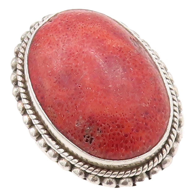 925 Sterling Silver Vintage Ring DOUG PAULUS Large Orange Gemstone Sz 8  RG29138