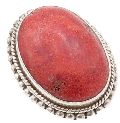 925 Sterling Silver Vintage Ring DOUG PAULUS Large Orange Gemstone Sz 8  RG29138
