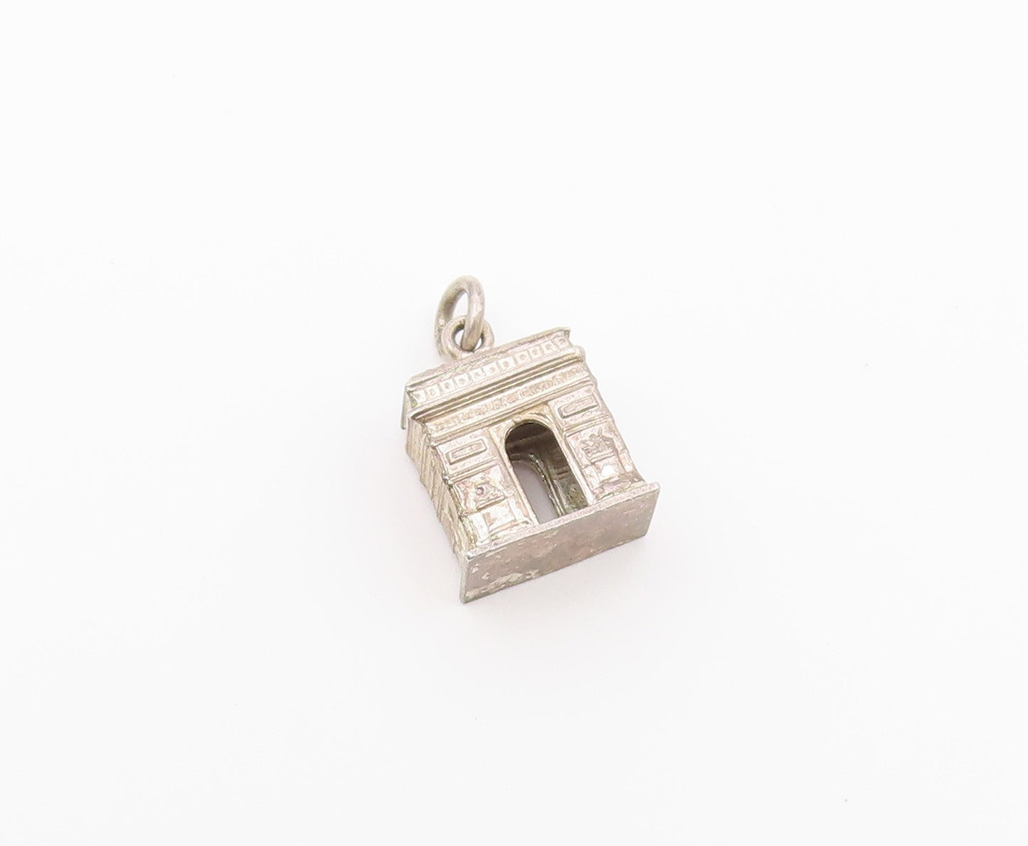 925 Sterling Silver  Vintage Arc Monument Petite Drop Pendant  PT18660