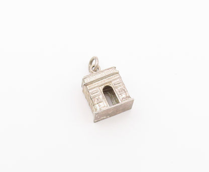 925 Sterling Silver  Vintage Arc Monument Petite Drop Pendant  PT18660
