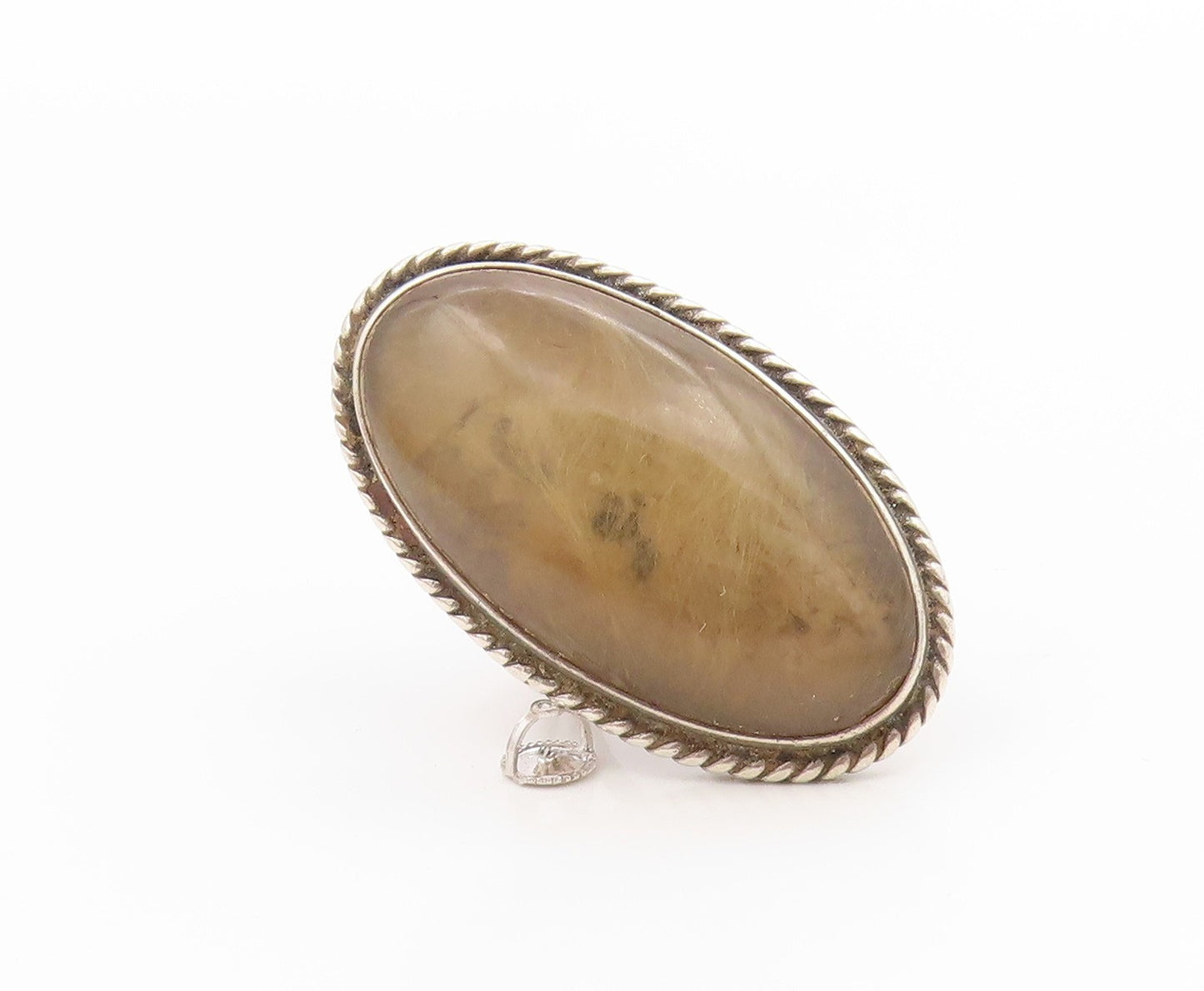 925 Sterling Silver Vintage Ring ZUNI Cabochon Gemstone Band  Sz 9.5  RG36073