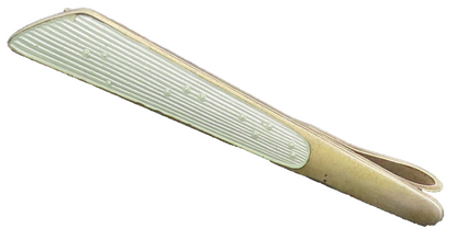 DENMARK 925 Sterling Silver  Vintage Shell Textured Enamel Tie Clip  TR3614