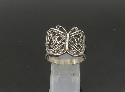 925 Sterling Silver  Vintage Swirl Twist Butterfly Band Ring Sz 9  RG23605