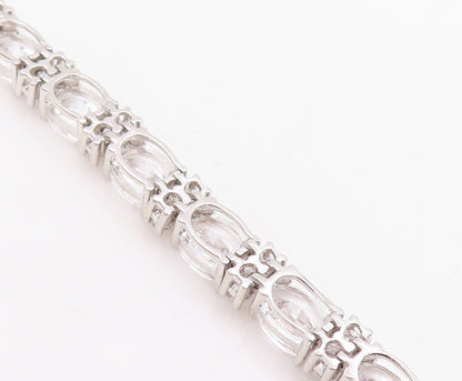 925 Sterling Silver Vintage Bracelet Sparkling CZ Elegant Tennis Link  BT11881