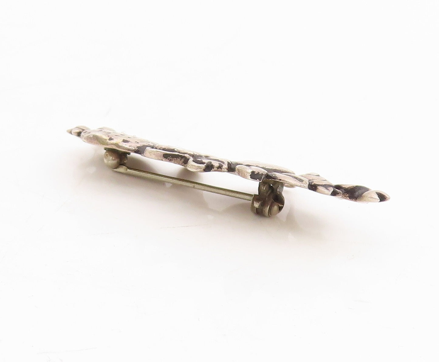 925 Sterling Silver Vintage Brooch Designer Brutalist Collage Cutout  BP11487