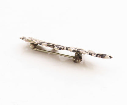 925 Sterling Silver Vintage Brooch Designer Brutalist Collage Cutout  BP11487