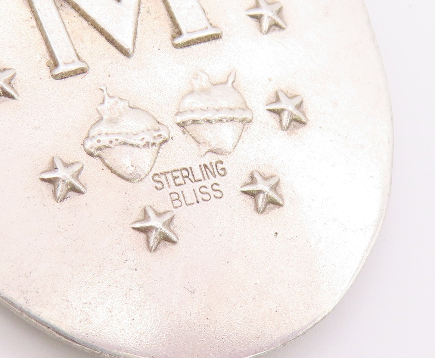 925 Sterling Silver Vintage Pendant BLISS St. Mary Miraculous Medal  PT26387