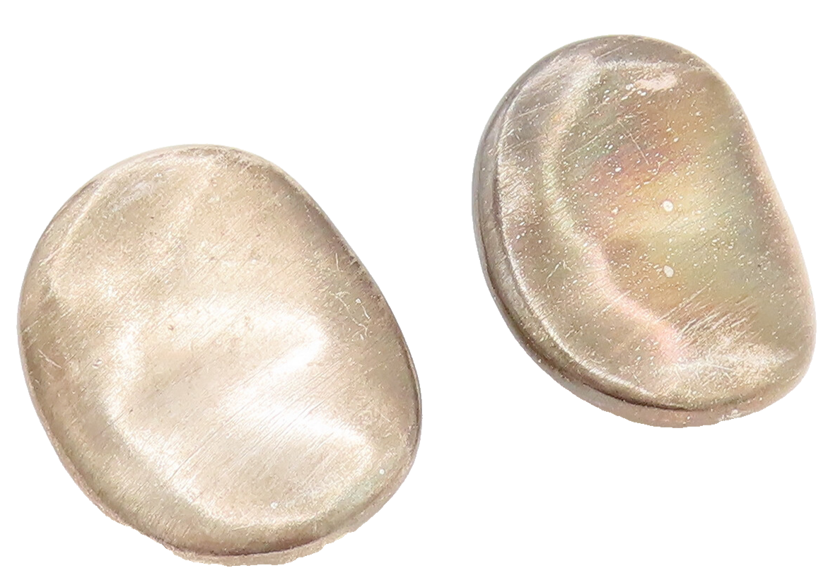 925 Sterling Silver  Vintage Minimalist Concave Clip Back Earrings  EG12353