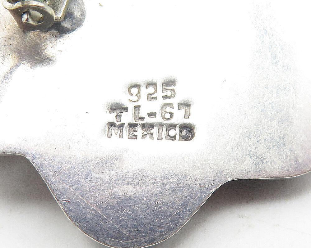 MEXICO 925 Sterling Silver  Vintage Goldstone Non Pierce Earrings  EG6034