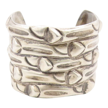 MEXICO 925 Sterling Silver  Vintage Modernist Wide Cuff Bracelet  BT9372