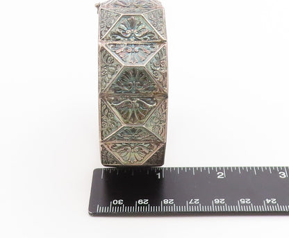 925 Sterling Silver Vintage Bracelet Antique Floral Geometric Bangle  BT12022