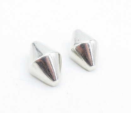 MEXICO 925 Sterling Silver  Vintage Shiny Hollow Non Pierce Earrings  EG2477