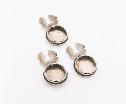 925 Sterling Silver  Vintage Girl With Dolls 3 Pcs Button Covers  TR2900