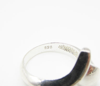 925 Sterling Silver  Smooth Shiny Bypass Band Ring Sz 5  RG2975