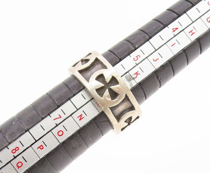 925 Sterling Silver Vintage Ring Religious Cross Cutout Band  Sz 5.5  RG35155