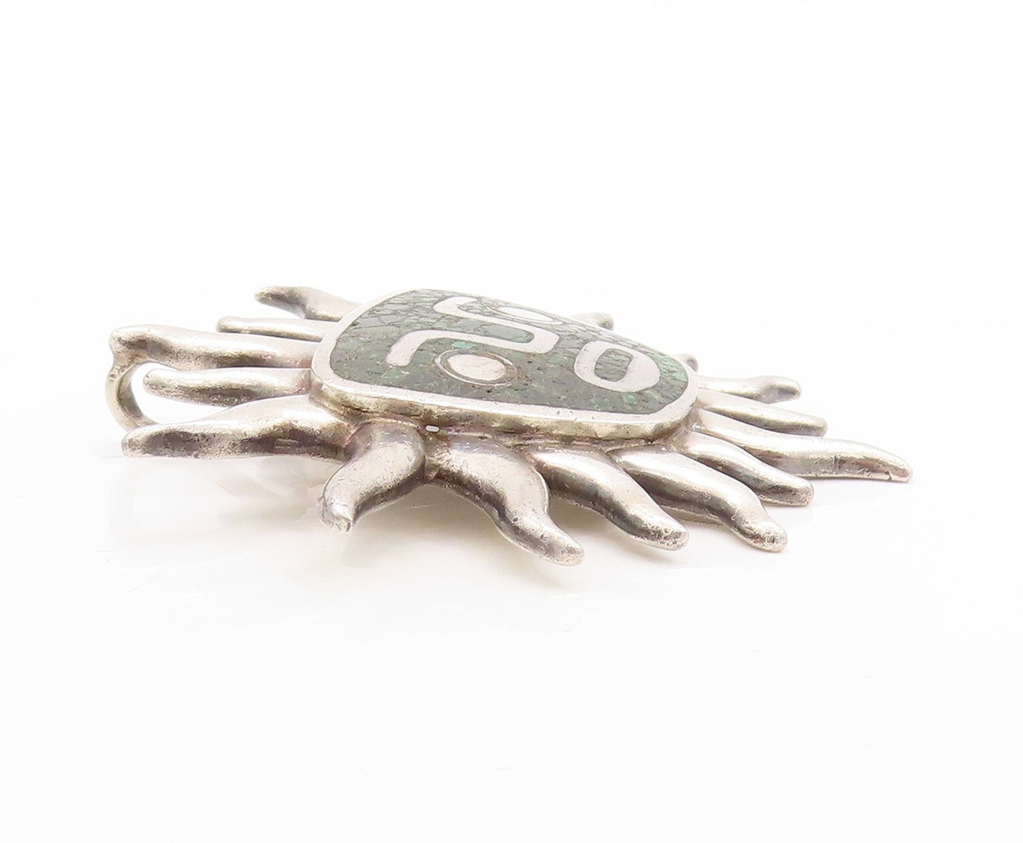 925 Sterling Silver Vintage Pendant MIGUEL MELENDEZ  Turquoise Sun  PT23643
