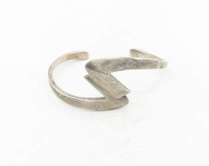 MEXICO 925 Silver  Vintage Smooth Modernist Design Cuff Bracelet  BT4689