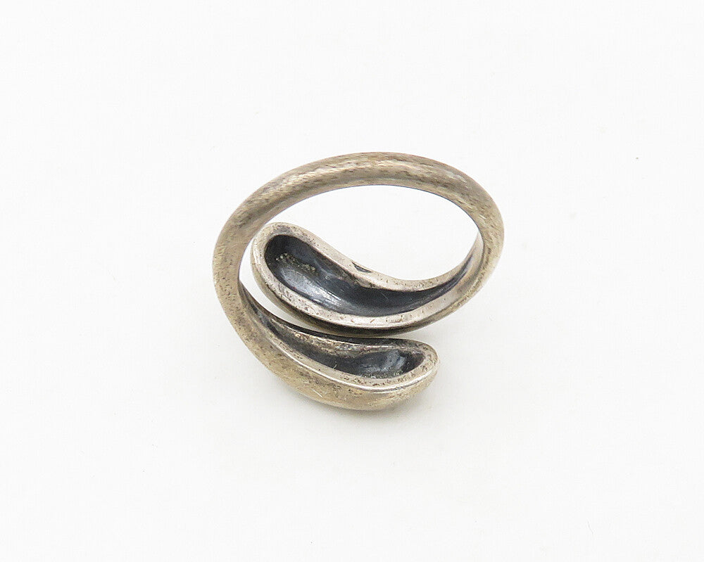 BEAU 925 Sterling Silver  Vintage Smooth Bypass Band Ring Sz 6  RG18812
