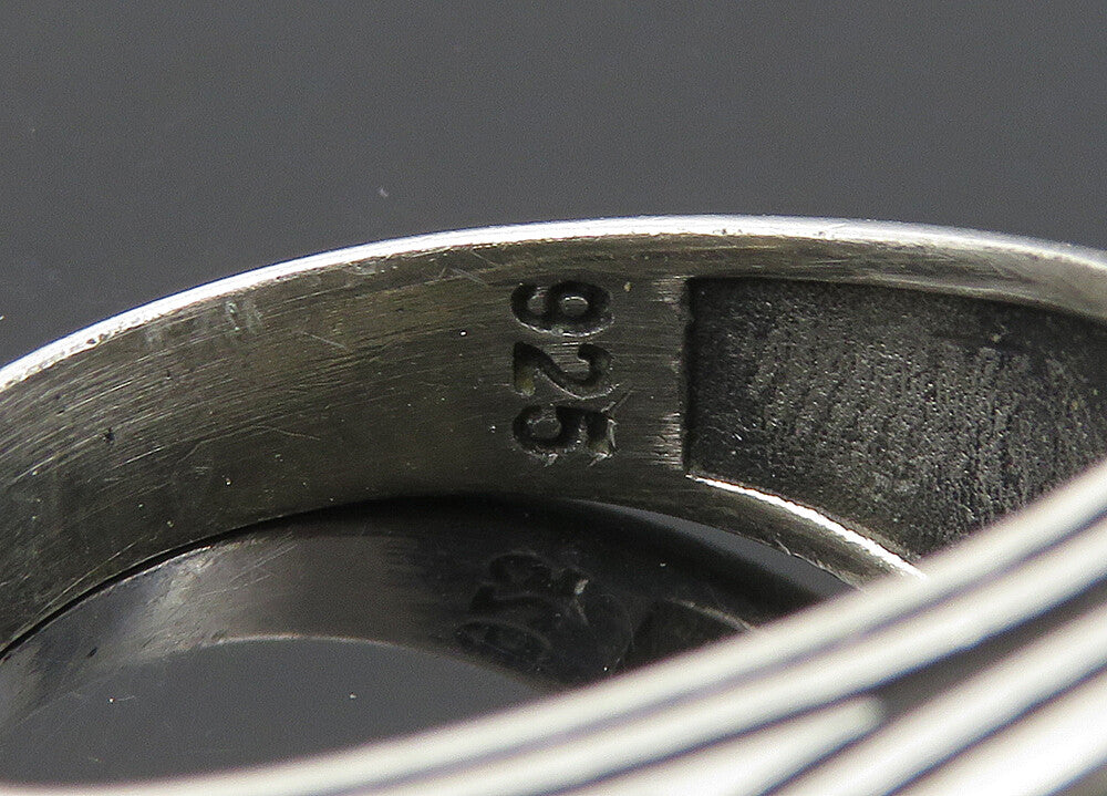 925 Sterling Silver  Vintage Freemason Symbol Square Band Ring Sz 10  RG21760