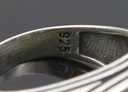 925 Sterling Silver  Vintage Freemason Symbol Square Band Ring Sz 10  RG21760