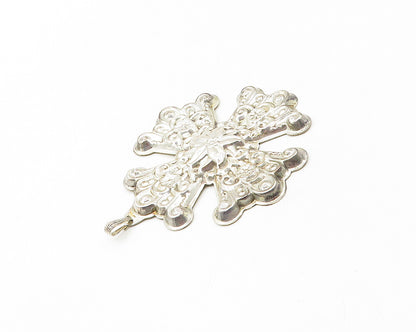 REED & BARTON 925 Sterling Silver   Vintage Christmas Cross Pendant  PT13817