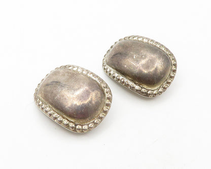 925 Sterling Silver  Vintage Dark Tone Bubble Trim Non Pierce Earrings  EG6416