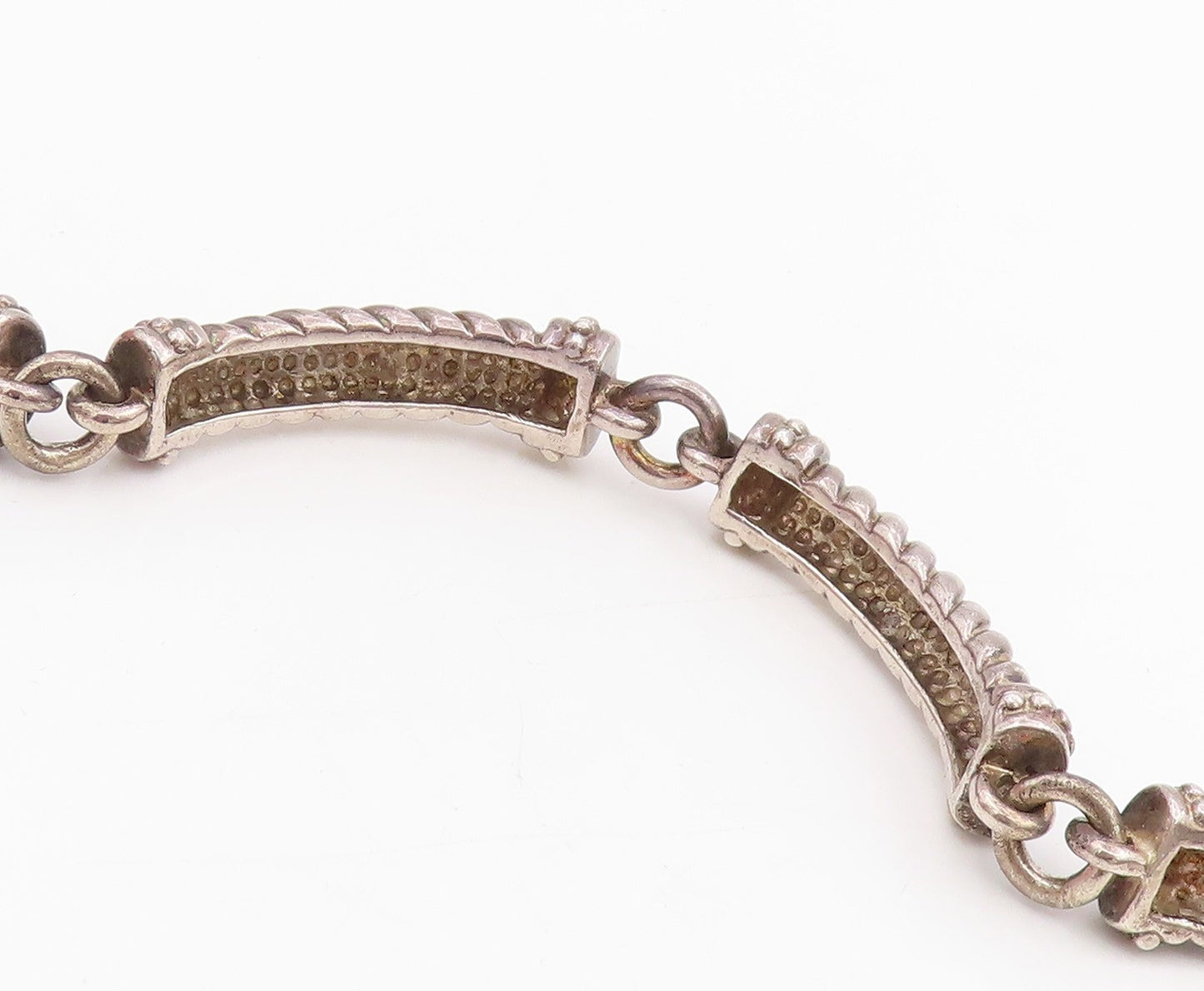 925 Sterling Silver Vintage Bracelet WHITHEY KELLY Twisted Rope Link  BT11489
