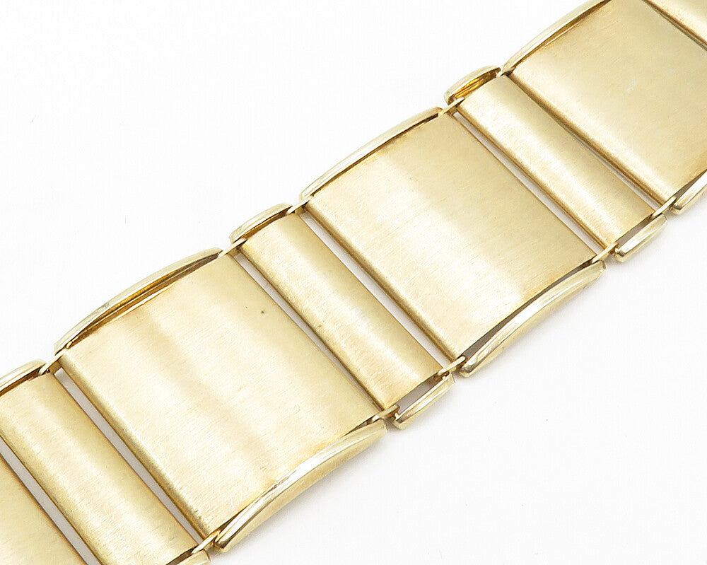 925 Sterling Silver  Shiny Gold Platted Matte Square Chain Bracelet  BT7670