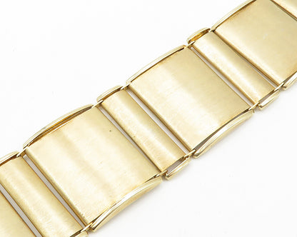 925 Sterling Silver  Shiny Gold Platted Matte Square Chain Bracelet  BT7670