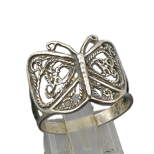 925 Sterling Silver  Vintage Swirl Twist Butterfly Band Ring Sz 9  RG23605