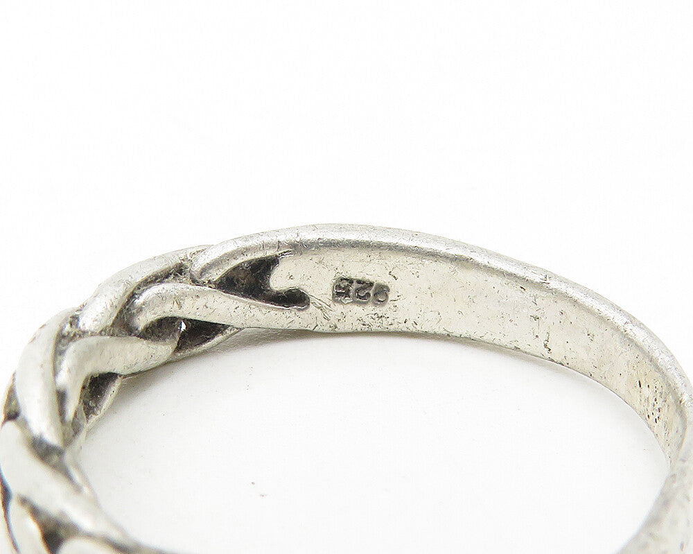 925 Sterling Silver  Vintage Braided Weaved Design Band Ring Sz 6  RG11133