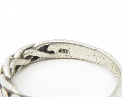 925 Sterling Silver  Vintage Braided Weaved Design Band Ring Sz 6  RG11133