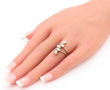 925 Sterling Silver Vintage Ring ESPO Cutout Shank Oval Gemstone  Sz 6  RG28542