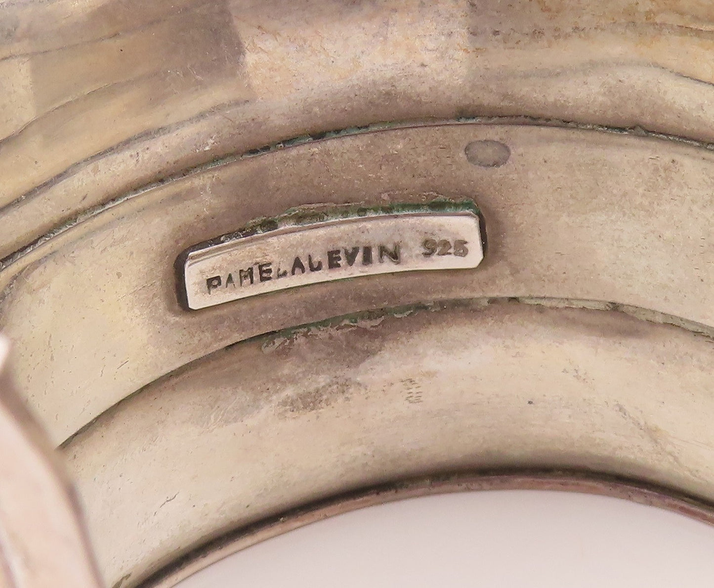 925 Sterling Silver Vintage Bracelet PAMELA LEVIN Modernist Wide Cuff  BT12132