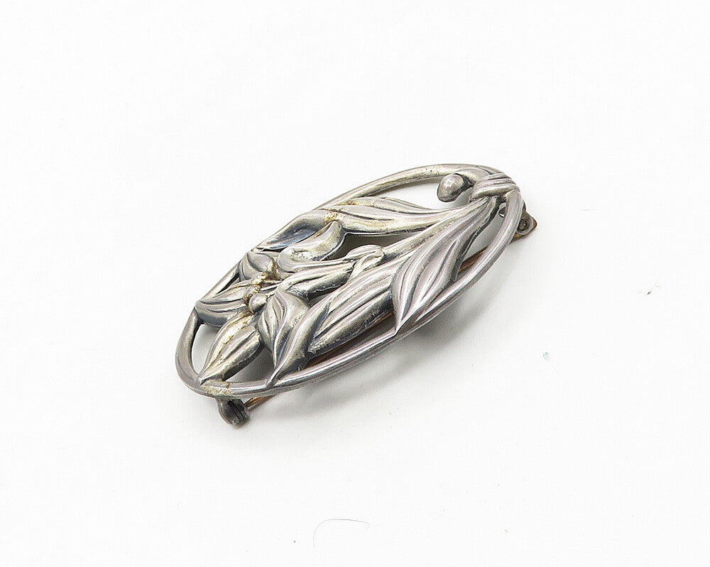DANECRAFT 925 Sterling Silver  Vintage Blooming Flower Brooch Pin  BP7129