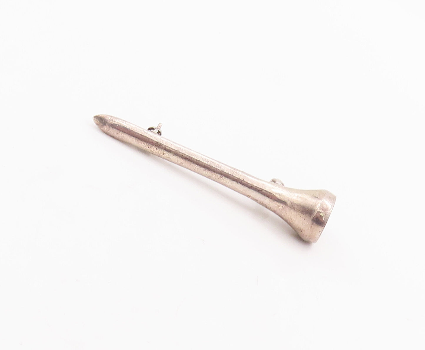 925 Sterling Silver Vintage Brooch Pin Minimalist Solid Carved pin  BP10993