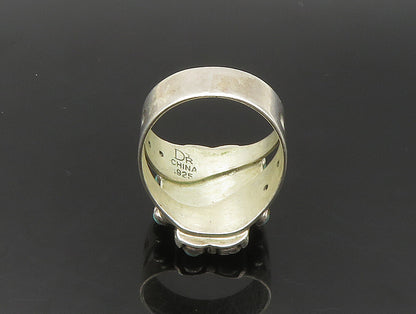 DTR JAY KING 925  Silver  Vintage Cabochon Turquoise Band Ring Sz 10  RG24088