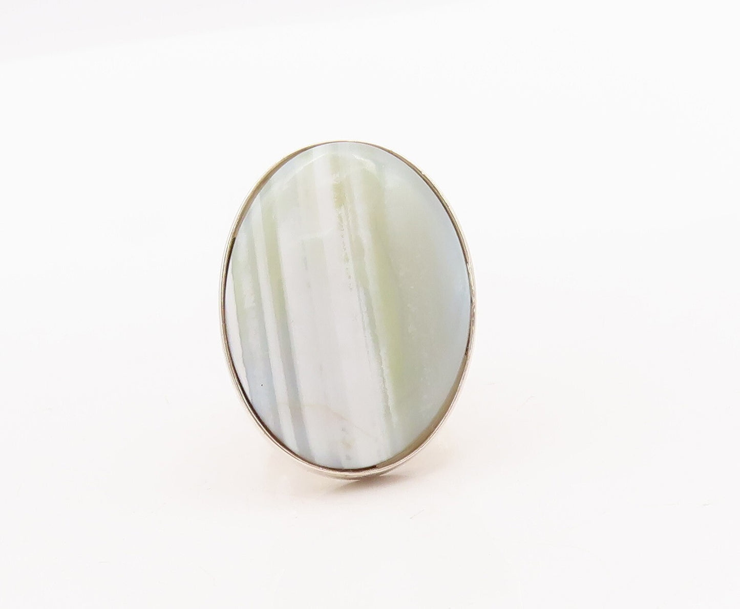 925 Sterling Silver Vintage Ring DTR JAY KING Oval Laced Marble  Sz 7  RG28786