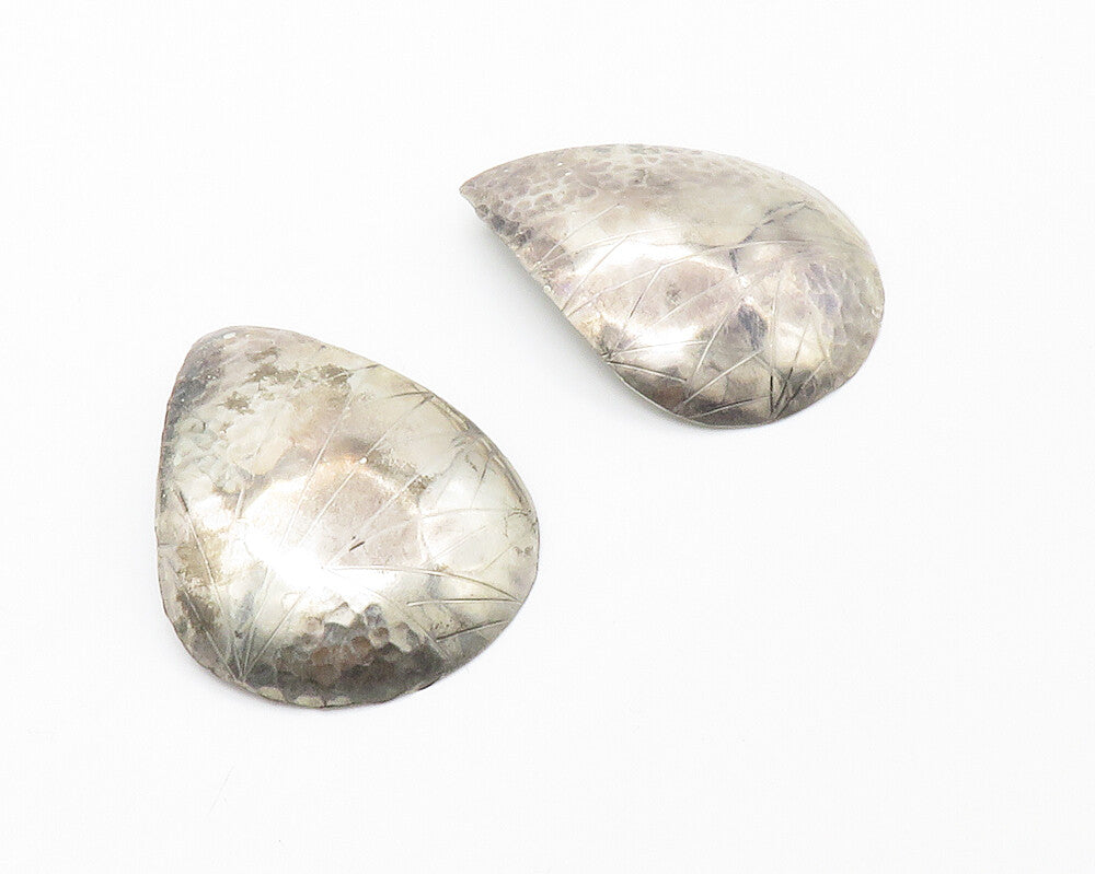 925 Sterling Silver  Vintage Dark Tone Etched Design Drop Earrings  EG7309