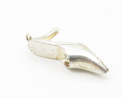 925 Sterling Silver  Vintage Petite High Heel Pointy Shoe Pendant  PT8749