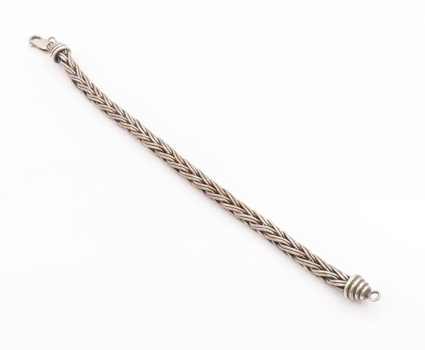 925 Sterling Silver Vintage Bracelet Classic Braided Spiga Chain Design  BT12050