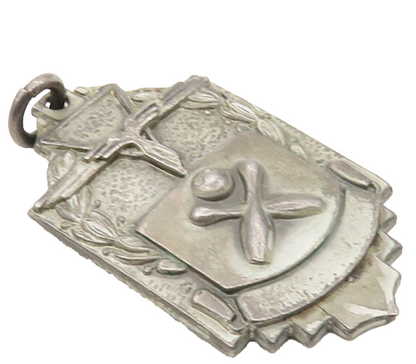 925 Sterling Silver  Vintage Oxidized Bowling Pins Sports Drop Pendant  PT7663