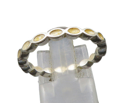 PANDORA 925 Sterling Silver  Vintage Shiny Fluted Band Ring Sz 8.5  RG21887