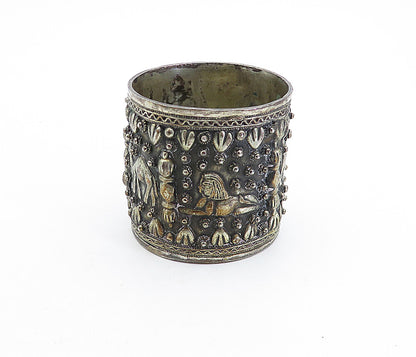 925 Sterling Silver  Vintage Antique Ornate Egyptian Pattern Cup  TR1173