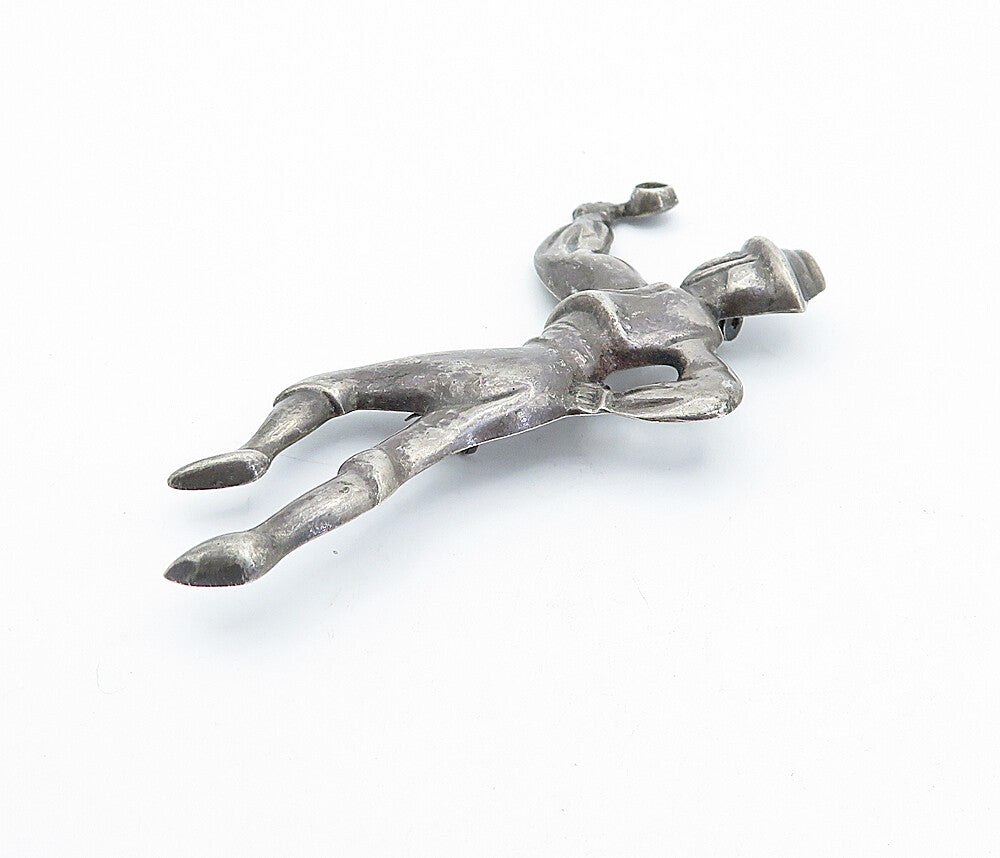 MEXICO 925 Sterling Silver  Vintage Antique Dancing Man Brooch Pin  BP1175