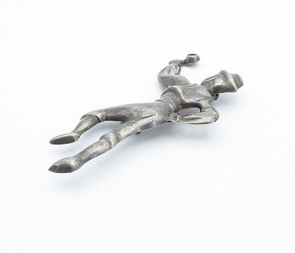 MEXICO 925 Sterling Silver  Vintage Antique Dancing Man Brooch Pin  BP1175