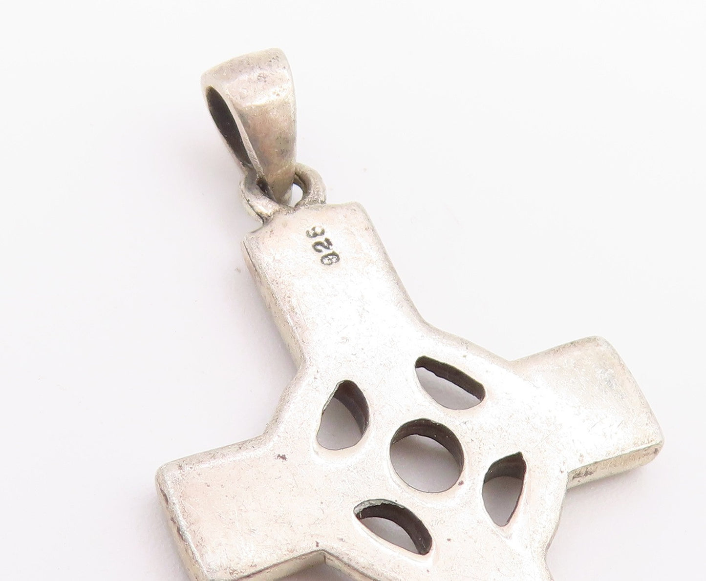 925 Sterling Silver Vintage Pendant Classic Celtic Knotwork Cross Charm  PT26582