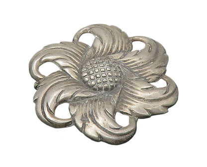 925 Sterling Silver  Vintage Antique Dark Tone Floral Motif Brooch Pin  BP8779