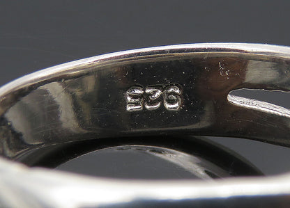 925 Sterling Silver  Vintage Shiny Floral Leaves Band Ring Sz 6  RG20455